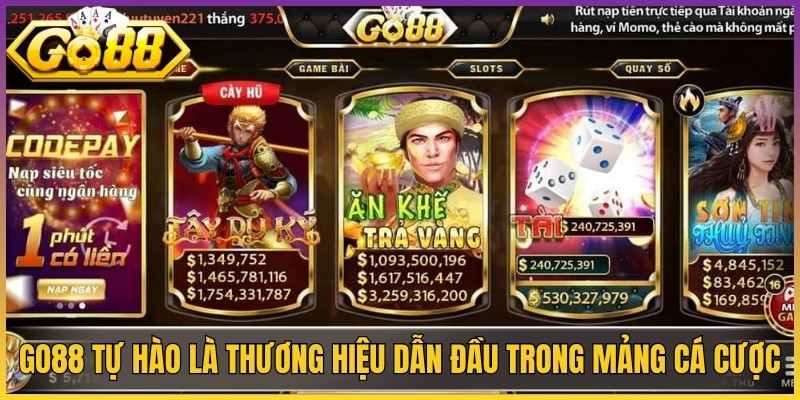 Go88 tự hào là thương hiệu dẫn đầu trong mảng cá cược online